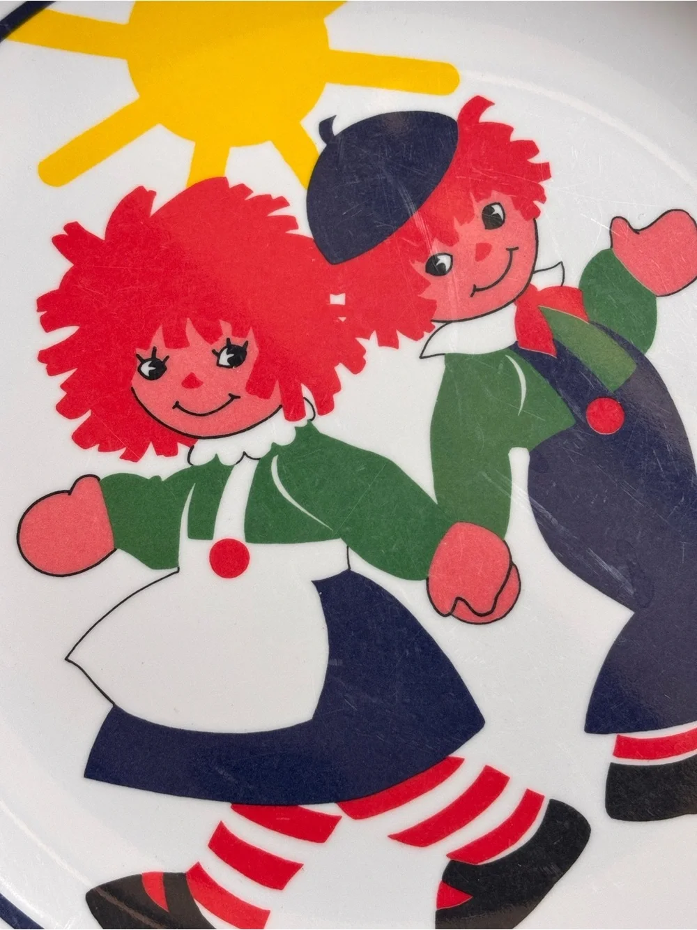 Vintage Kids Plate & Bowl Set Raggedy Ann and Andy
